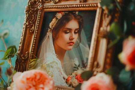 classic wedding portrait framing