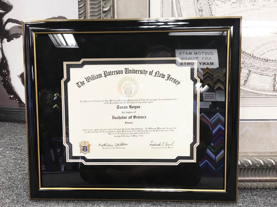diploma frame NJ